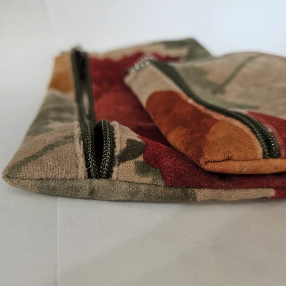 Nordic House Designs Fabric Floral Cosmetic/Travel Pouches Red Orange 2-Pc Set - Picture 14 of 16